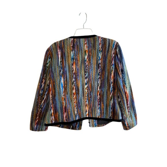 Katherine New York Womens Multicolor Striped Jacket Size L Polyester/Acrylic - Picture 5 of 6